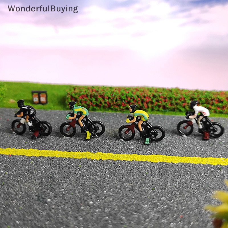 Wbth โมเดลฟิกเกอร์ 1/87 Ho Scale Rider Cyclists Diorama ขนาดเล็ก สําหรับรถไฟของเล่น 12 ชิ้น