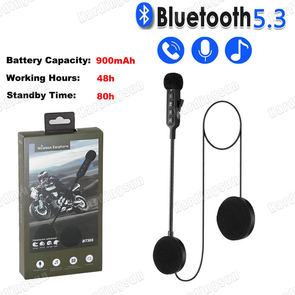 Bt30s ชุดหูฟังบลูทูธ 5.3 ไร้สาย ติดหมวกกันน็อค สําหรับ Rider MP3 Music Player