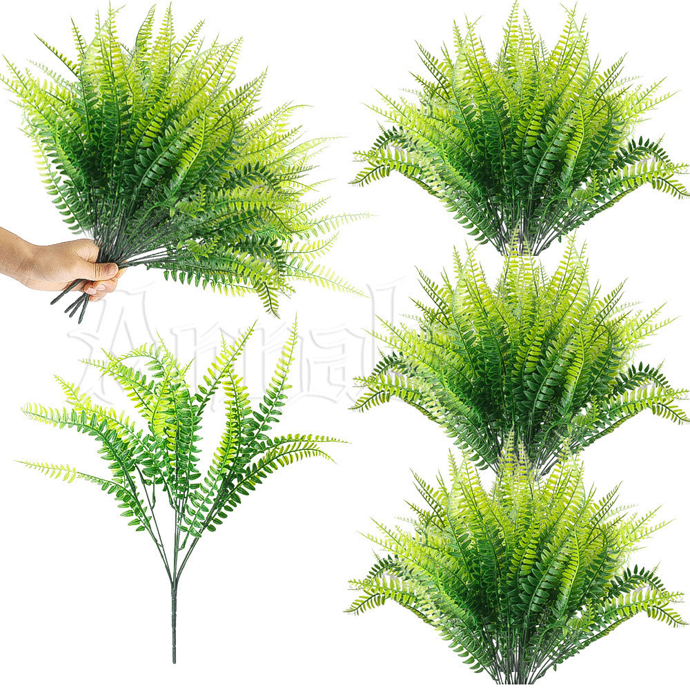 เถาใบเฟิร์นปลอม พลาสติก สีเขียว สําหรับตกแต่งบ้าน สวน กลางแจ้ง DIY
