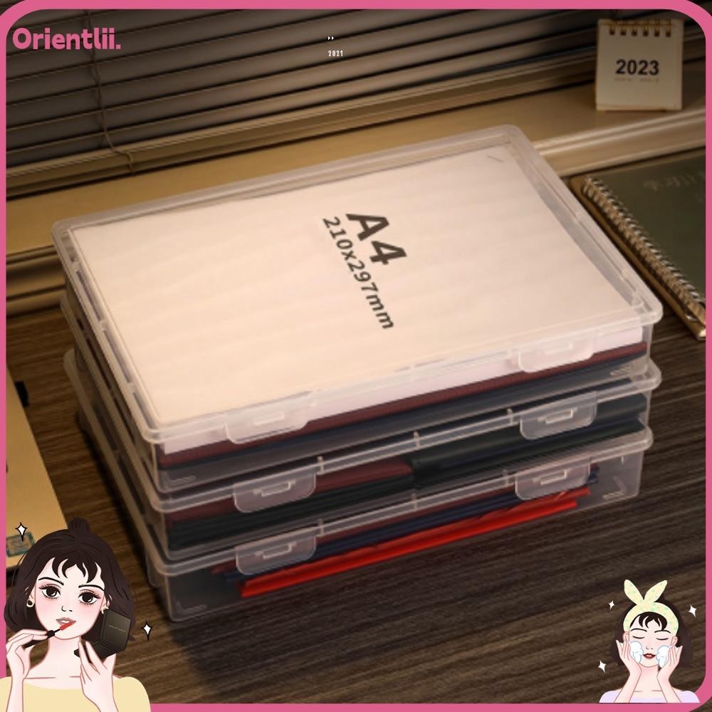 Orienttk กล่องพลาสติก ทรงสี่เหลี่ยม ขนาด A4 สําหรับใส่เอกสาร