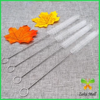Zakii Mall แปรงล้างหลอดดูด จุกนม ขนไนล่อน ไม่ทำให้เป็นรอย Stainless steel soft straw straw brush