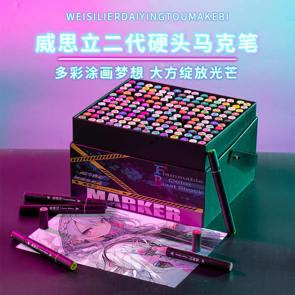 Wisley รุ่นที่สอง Hard Tip Marker แอลกอฮอล์ Essential Oily ครูแนะนํา Double-Headed เด็กนักเรียน Art 