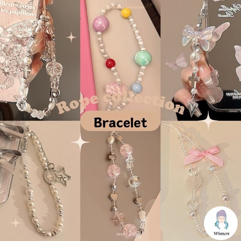 ทั่วไปสีชมพูแฟชั่นดาวโทรศัพท์เสน่ห์จี้น่ารักผีเสื้อลูกปัดแฮนด์เมดที่กําหนดเองมุกหวานลูกปัดสาวพวงกุญแจสําหรับ ไอโฟน ใหม่