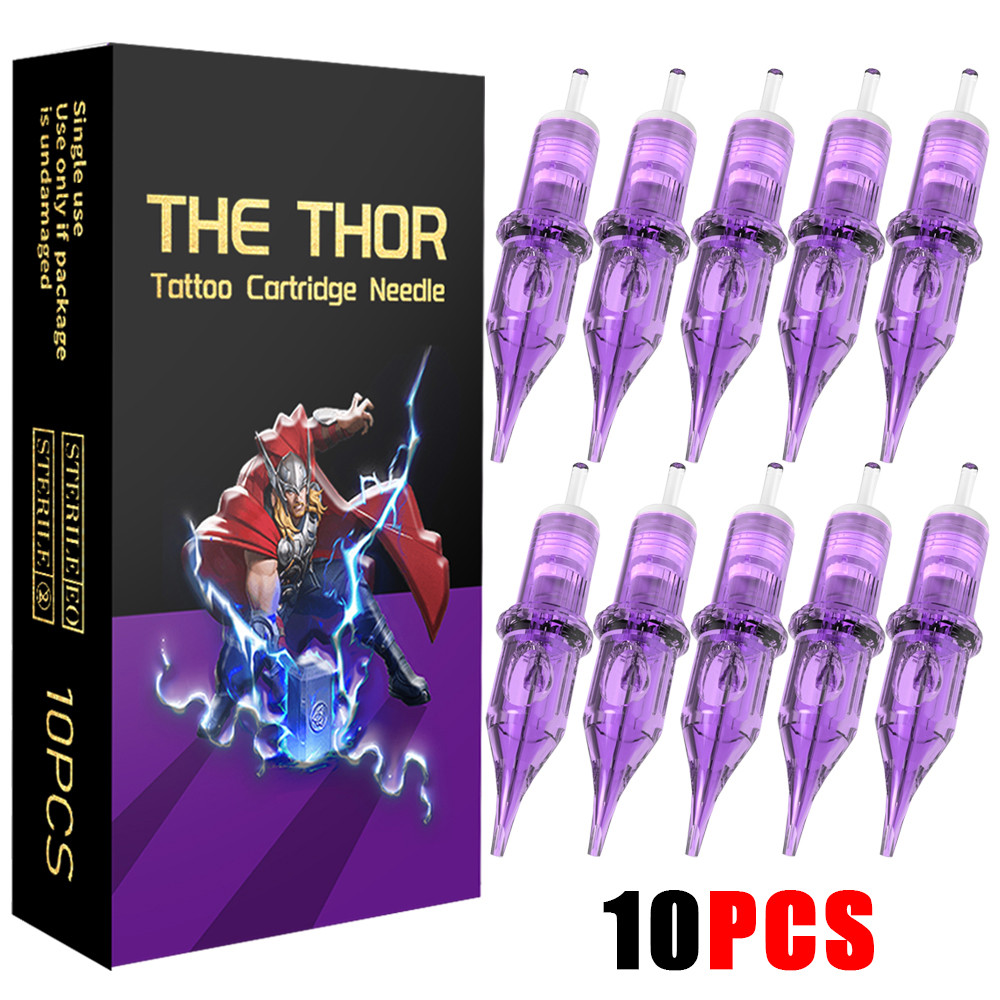 10ชิ้นทิ้งธอร์สักเข็มตลับสักเข็มเหมาะสําหรับเครื่องสักปากกาสัก