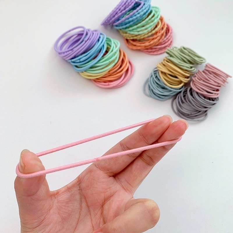ยางรัดผม 50ชิ้น ไตล์เกาหลี ยางรัดผมหางม้า แบบยืดหยุ่นสูง สําหรับผู้หญิง มัดผม ยางรัดผ - รูปที่ 3