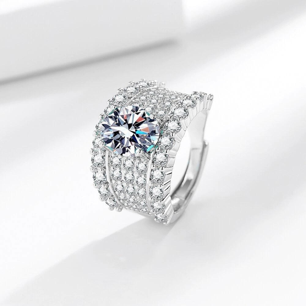 แหวนเงินแท้ 925 ประณีตสีสันสดใสทันสมัยปรับได้ในสต็อก - รูปที่ 3