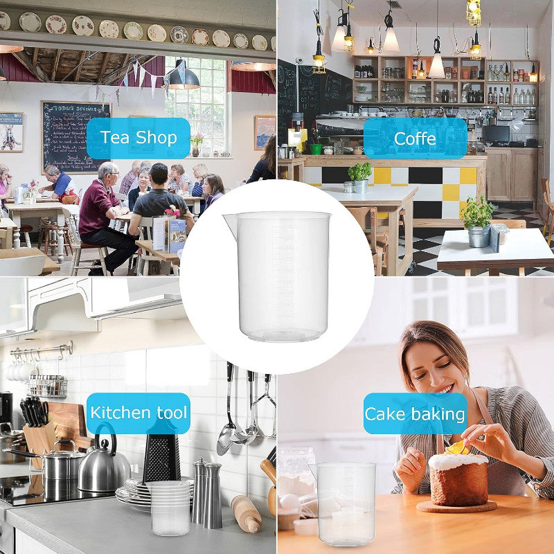 ถ้วยตวง 100 มล. – บีกเกอร์ห้องปฏิบัติการพลาสติกใส – ภาชนะตวงทําอาหารอบในครัว, 5/10/20 ชิ้น ราคา ถูกที่สุด ดีลบีเคเค แกลเลอรีภาพที่ 9