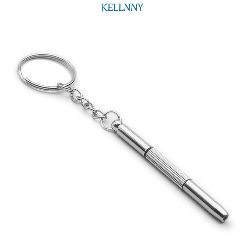 Kellnny 3in1 แว่นตาไขควงแว่นตากันแดดนาฬิกาชุดซ่อมไขควงเครื่องมือพวงกุญแจ