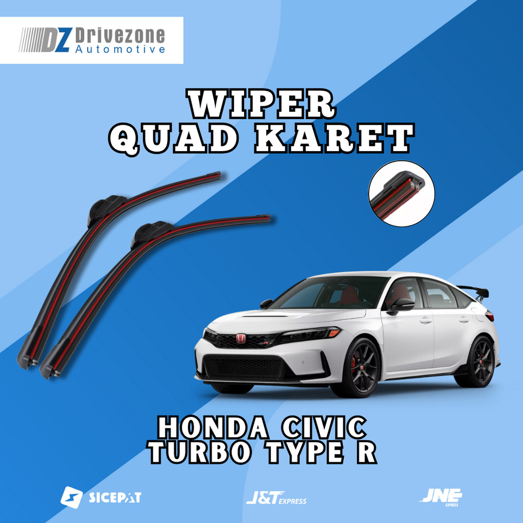 Honda Civic Turbo Type R Frameless Quad Blade Wiper 4 ยาง 1 ชุด 2 ชิ้นซ้ายขวา W601