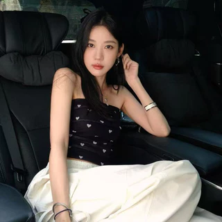 🌺GGals​🌺​เสื้อเกาะอก มีฟองน้ำ พิมพ์ลาย เสื้อครอปแขนกุด สไตล์เกาหลี สวยๆ เซ็กซี่ ใส่สบาย ส่งไวจากไทย