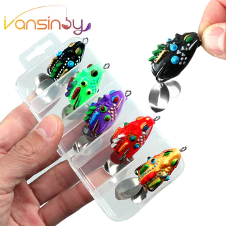 5 ชิ้นชุด 3.5 ซม./5.4g กบอ่อนตกปลา Lure Mini Soft Lure Double Upgrated Hook Top Water