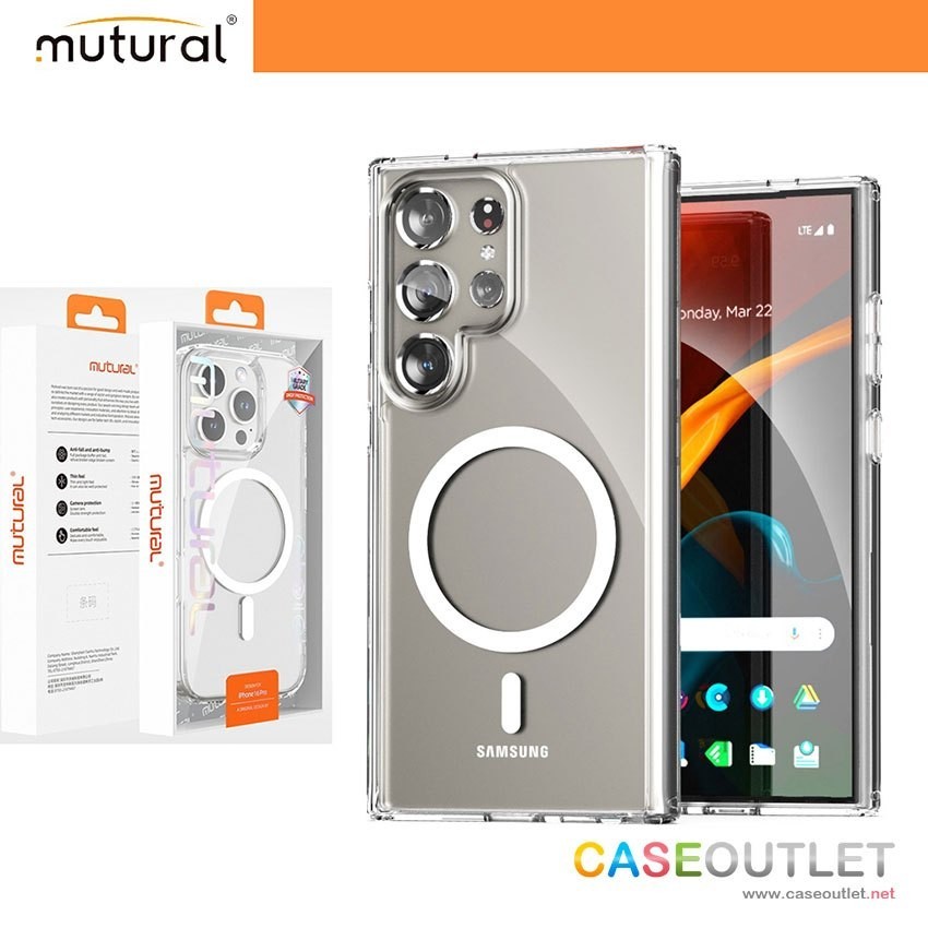 Case MUTURAL ของแท้ S24Ultra S25Ultra เคสชาร์จไร้สาย สำหรับ SAMSUNG S25 S24Fe S24 S23 S22 Plus Ultra FE เคส ใส แม่เหล็ก