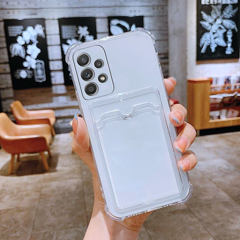 สําหรับoppo A94 A74 A95 Reno 5 6 6z 7 8z/7z 8 10 PRO11 11F 5G 4Gกรณีพร้อมผู้ถือบัตร,Clearช่องเสียบการ์ด,Ultra-Thin Soft,กันกระแทก