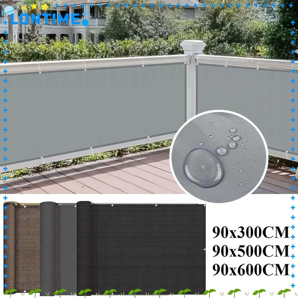 Lontime ผ้าบังแดดระเบียง, กันน้ํา 3/5/6M Sun Shading Sails, ผ้าหน้าจอความเป็นส่วนตัวระเบียงอเนกประสง