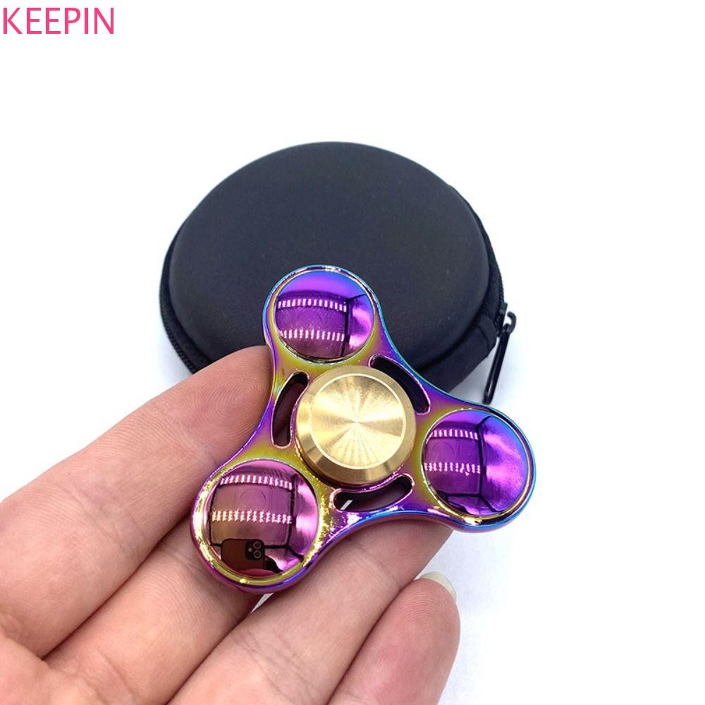 Keepin ปลายนิ้ว Gyroscope, Clover UFO Hand Spinner, Sensory ของเล่นที่น่าสนใจชุบที่มีสีสันการศึกษาปลายนิ้วสํานักงานของเล่น