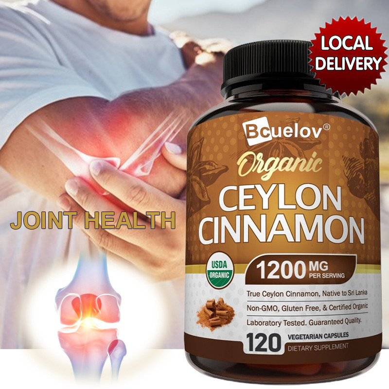 Bcuelov Ceylon Cinnamon, 1200 มก. ต่อหนึ่งแคปซูล, 120 แคปซูล - การสนับสนุนน้ําตาลในเลือด, การสนับสนุนข้อต่อ