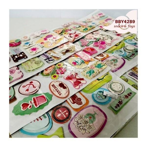 สติกเกอร์ สติ๊กเกอร์ 3 มิติ คละแบบ ขนาด 12x21 ซม. ของเล่น 1 แผง 12 ชิ้น คละแบบ BBY4289
