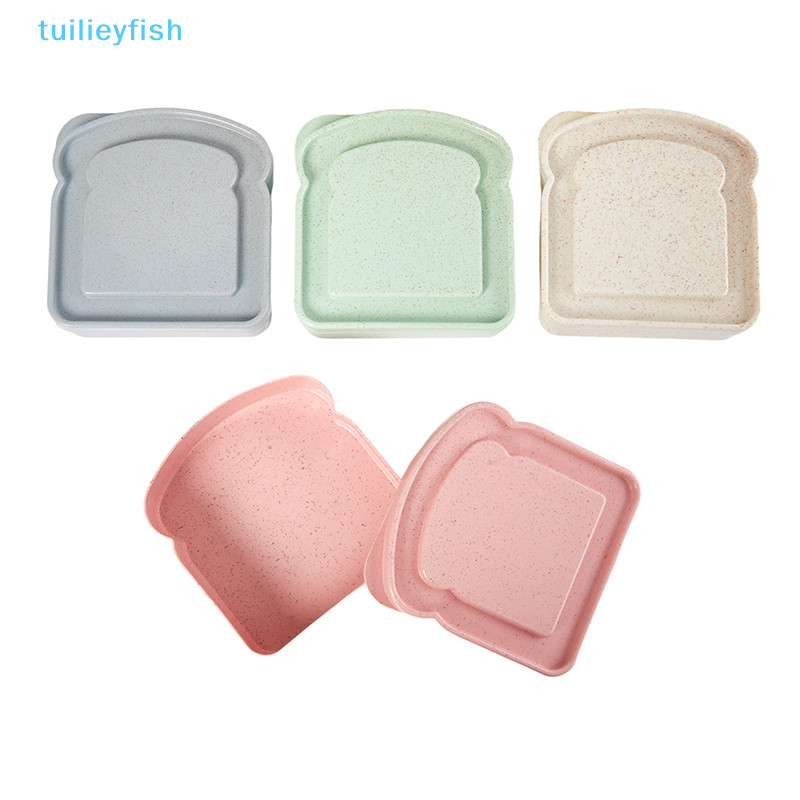 【tuilieyfish】กล่องอาหารกลางวัน แซนวิช พลาสติก พร้อมฝาปิด ใช้ซ้ําได้ 1 ชิ้น【IH】