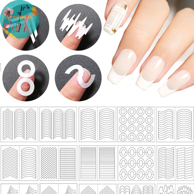 Renbg แถบสติกเกอร์ มีกาวในตัว สําหรับตกแต่งเล็บ DIY 10 ชิ้น