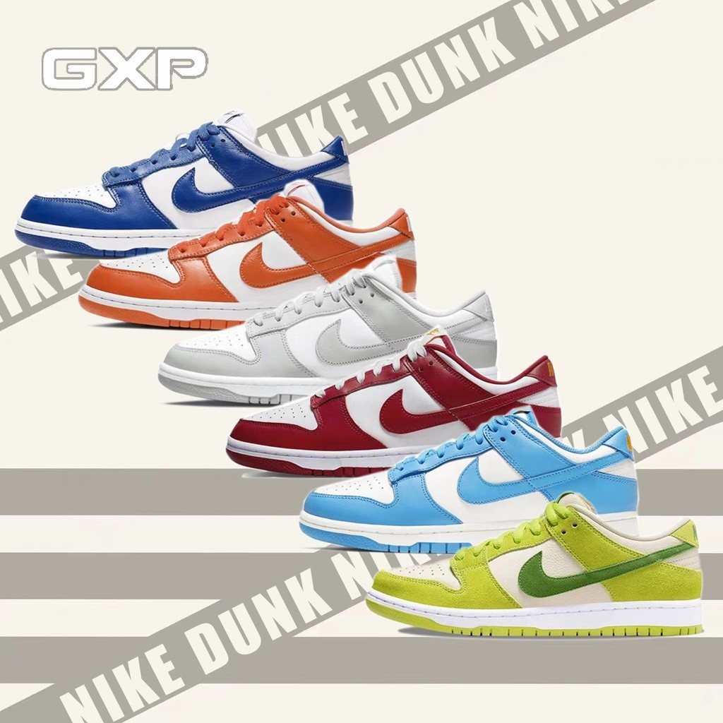 Nike 100%แท้  Sneakers&lt; Nike Dunk Low &gt; dunk sb low |Green apple|COAST|grey fog|gym red|kentucky| Syracuse|