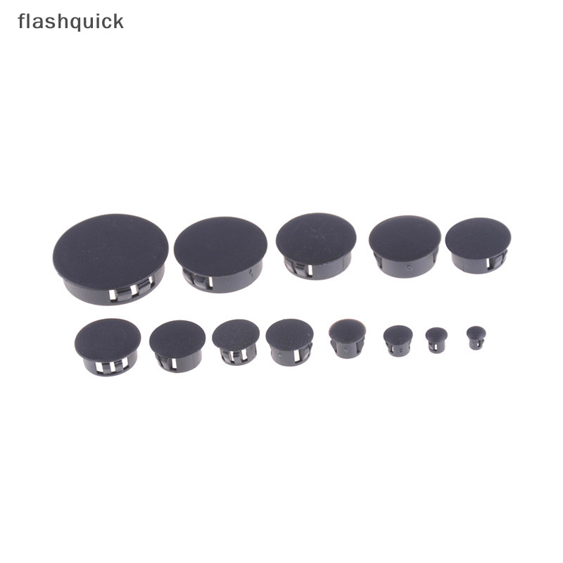 Flashquick 4 ชิ้น / ล็อต พลาสติกสีดํา ทรงกลม ท่อ ปลั๊ก ปลายท่อ ฝาครอบ ดี