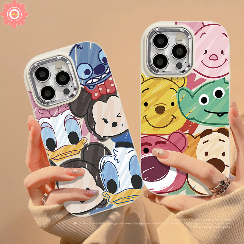 เคสโทรศัพท์มือถือ แบบเต็มจอ ลายการ์ตูนมิกกี้เมาส์ โดนัลด์ดั๊กน่ารัก สําหรับ IPhone 7Plus 15 11 12 13 14 Pro Max 7 8 Plus XR X XS Max SE 2020