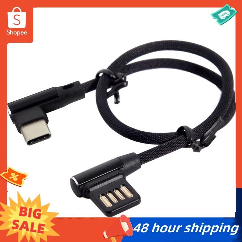 พร้อมส่ง สายเคเบิลข้อมูล Usb-C 3.1 Type-C เป็นมุมซ้าย ขวา 90 องศา Usb 2.0 พร้อมปลอก สําหรับแท็บเล็ต และโทรศัพท์ 15 ซม.