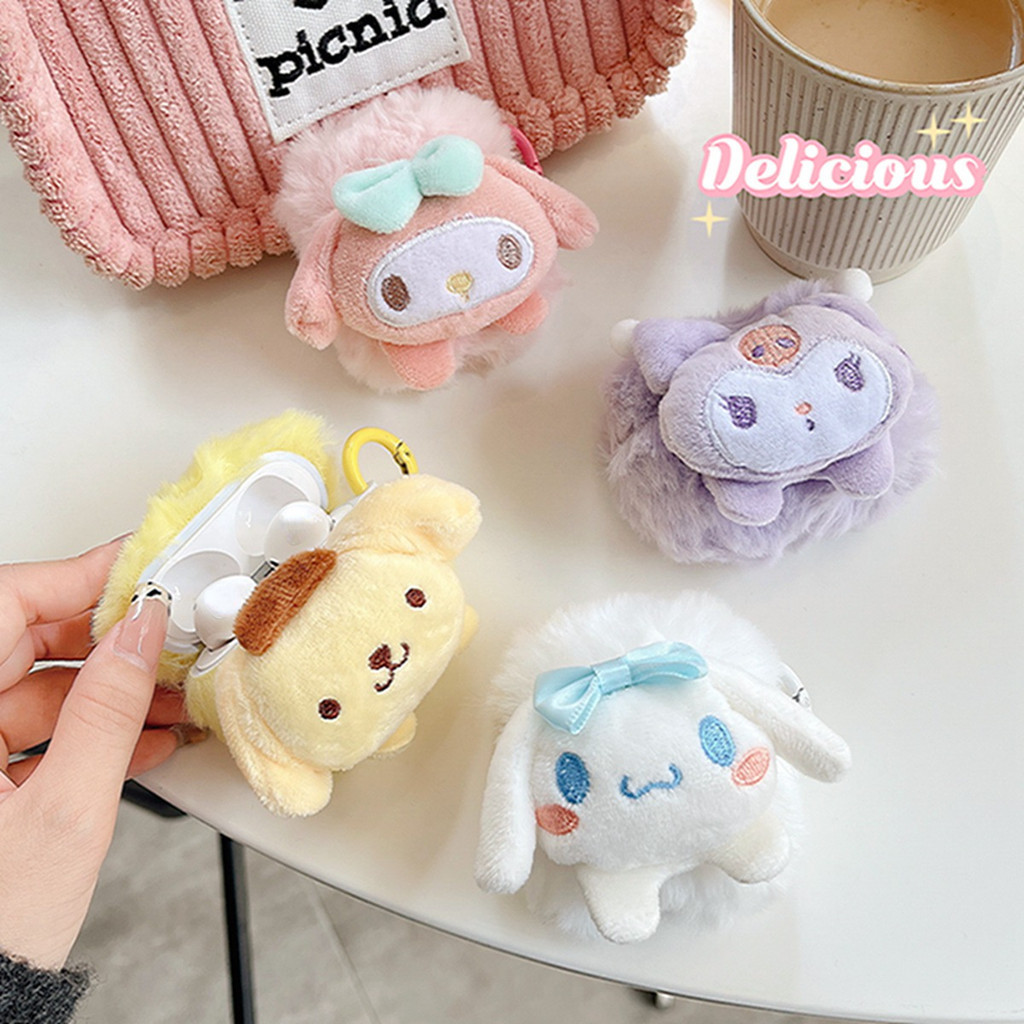เคสหูฟังบลูทูธไร้สาย TPU ลาย Cinnamoroll Kuromi Purin ป้องกันการสูญหาย สําหรับ Airpods Pro 3 2 1