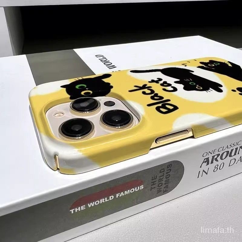 เคสโทรศัพท์มือถือแบบแข็ง กันกระแทก ลายแมวสีเหลืองน่ารัก สําหรับ iPhone 11PROMAX 12PRO 13PROMAX 14PROMAX 11 12 13 14 15 pro max x xr x xsmax 7 8 plus 14plus 15plus