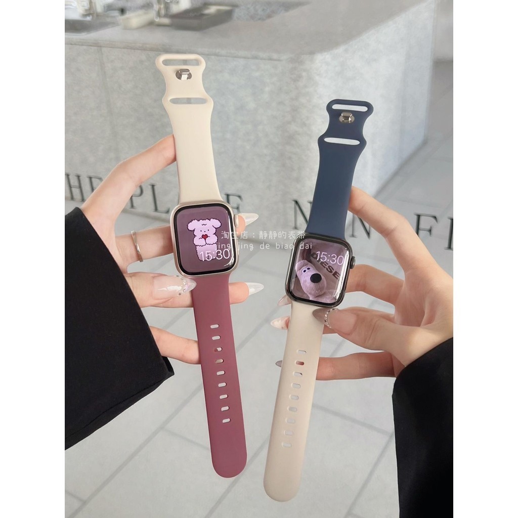สายนาฬิกาข้อมือซิลิโคน แต่งหัวเข็มขัดผีเสื้อ เสียงเงียบ สําหรับ Apple s9applewatch9678 Generation SE