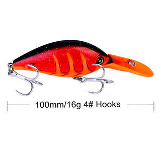 Proberos 1PCS เหยื่อตกปลาเหยื่อหล่อ 10.5 ซม.15g ดําน้ําลึก Crankbait Minnow Wobblers เหยื่อ Hard ประดิษฐ์ Treble Hook Toman ตกปลา Tackle