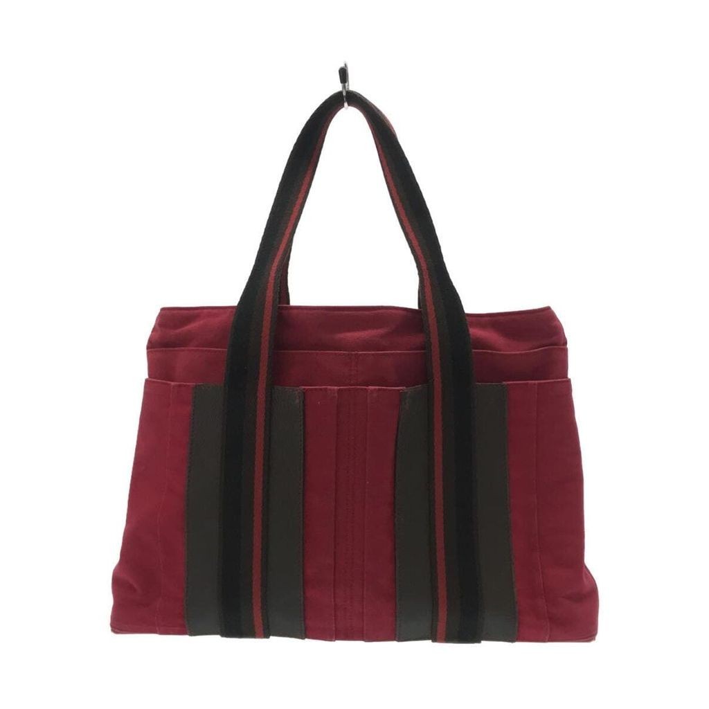 HERMES Tote Bag Canvas Red Direct from Japan Secondhand