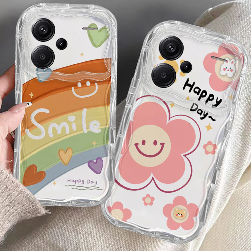 เคส Redmi NOTE 13 PRO PLUS 5G โทรศัพท์มือถือแบบนิ่ม ใส ลายดอกไม้ หยัก สําหรับ
