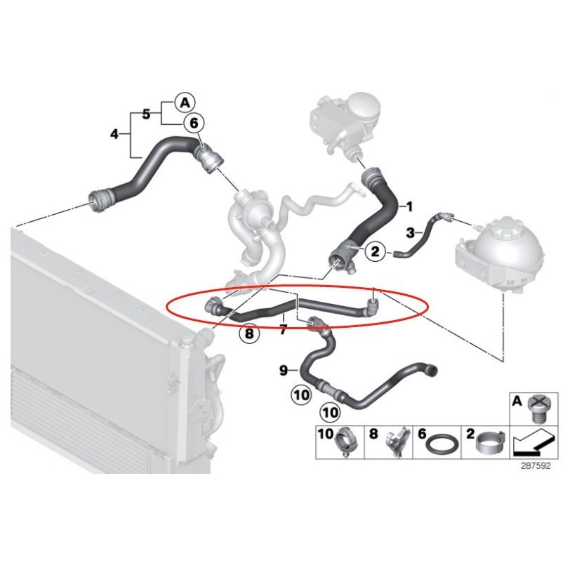 Febi Bilstein BMW N20 F30 320 328 F10 528 ท่อต่อขยายถังน้ําหล่อเย็นเครื่องยนต์ 17127624676 - รูปที่ 2