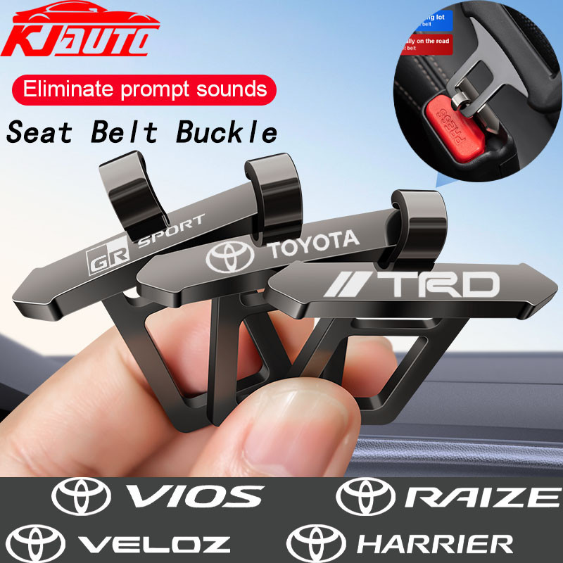 เข็มขัดนิรภัยรถยนต์ โลหะผสมสังกะสี อุปกรณ์เสริม สําหรับ Toyota Vios Raize Wigo Rush Veloz Yaris Ativ Innova Avanza Altis Fortuner Hilux Corolla Cross GR Sport TRD 1 2 ชิ้น