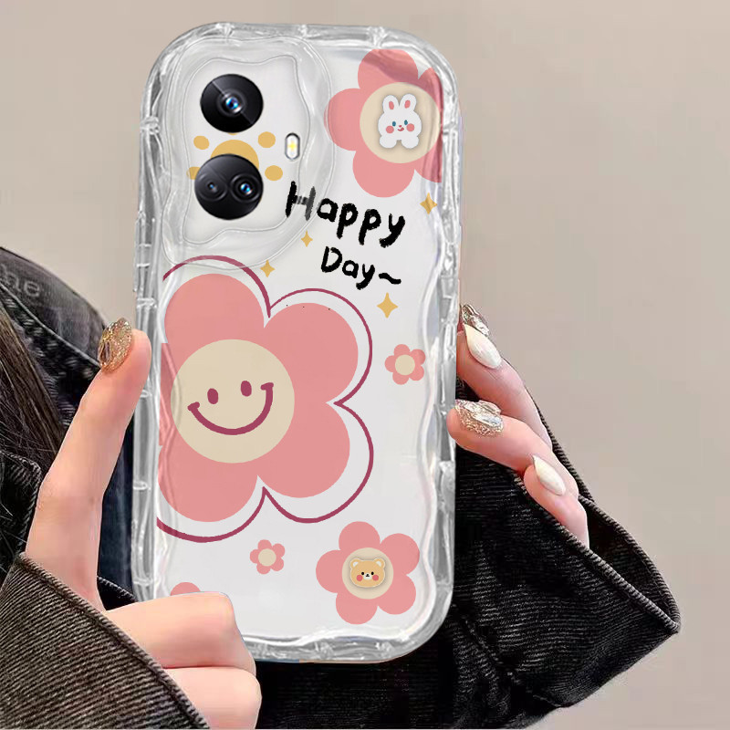 เคส REALME 10 PRO PLUS PRO+ 5G 4G เคสโทรศัพท์มือถือ TPU นิ่ม แบบใส กันกระแทก ป้องกันกล้อง ลายดอกไม้ สําหรับ