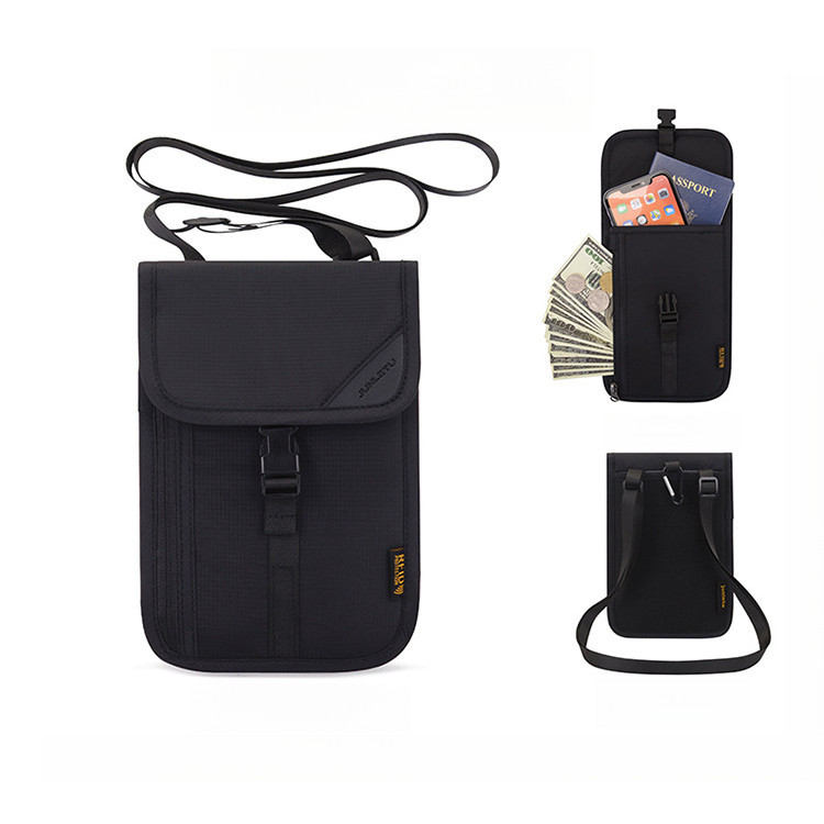 Rfid กระเป๋าสตางค์ ใส่หนังสือเดินทาง ซ่อนคอ กันขโมย สําหรับเดินทาง