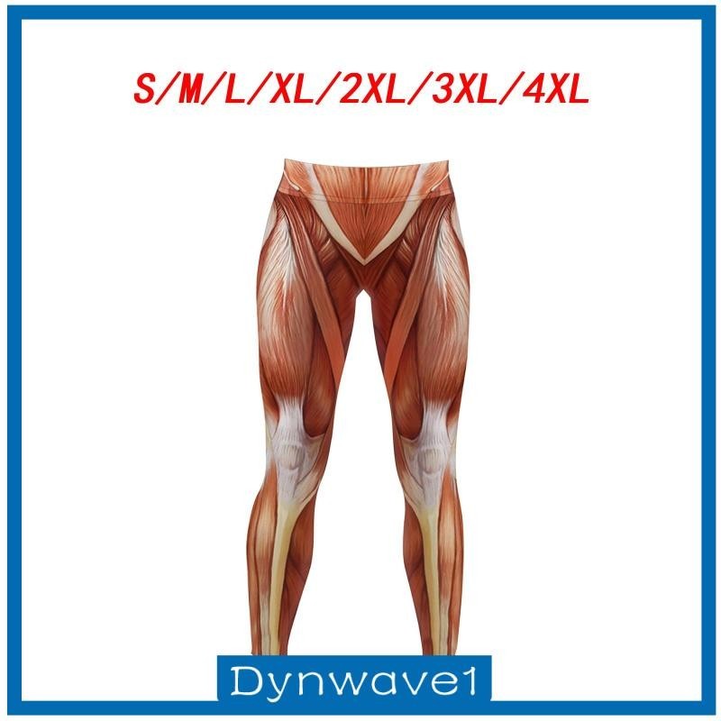 [Dynwave1] กางเกงเลกกิ้ง เอวยางยืด พิมพ์ลายกล้ามเนื้อ สําหรับผู้หญิง ใส่ออกกําลังกาย วิ่ง