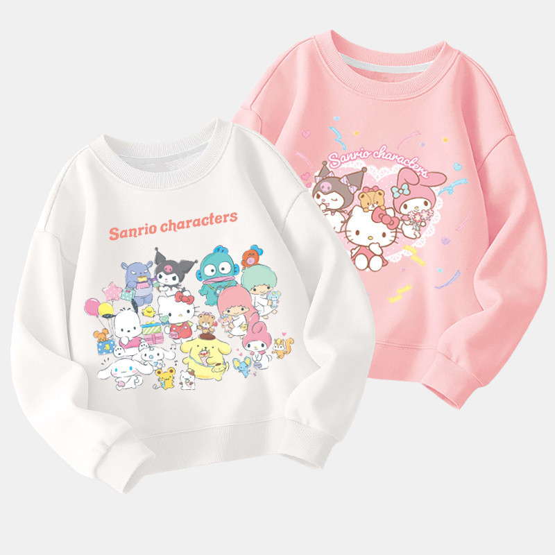 เสื้อกันหนาว ลายการ์ตูน Sanrio Cinnamon Dog Kuromi แฟชั่นเกาหลี สําหรับเด็กผู้หญิง 2024