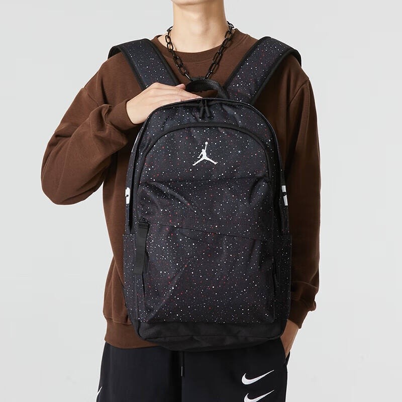 NIKE AIR JORDAN Nike AJ Starry กระเป๋าเป้สะพายหลังกระเป๋าคอมพิวเตอร์นักเรียนผู้ชายและผู้หญิงความจุข