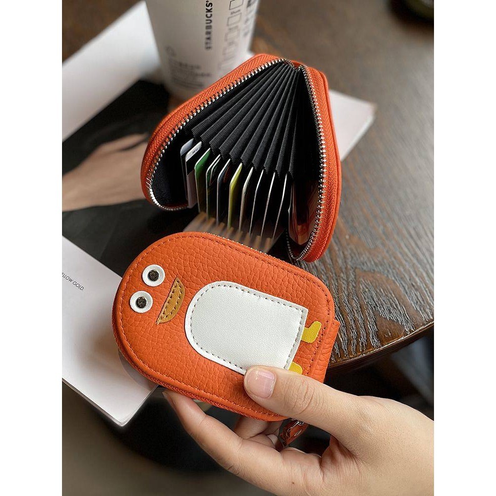 SENSES// Card Holder Women's Ultra-Thin Small Leather Anti-Degaussing Lightweight Cute Multiple Card