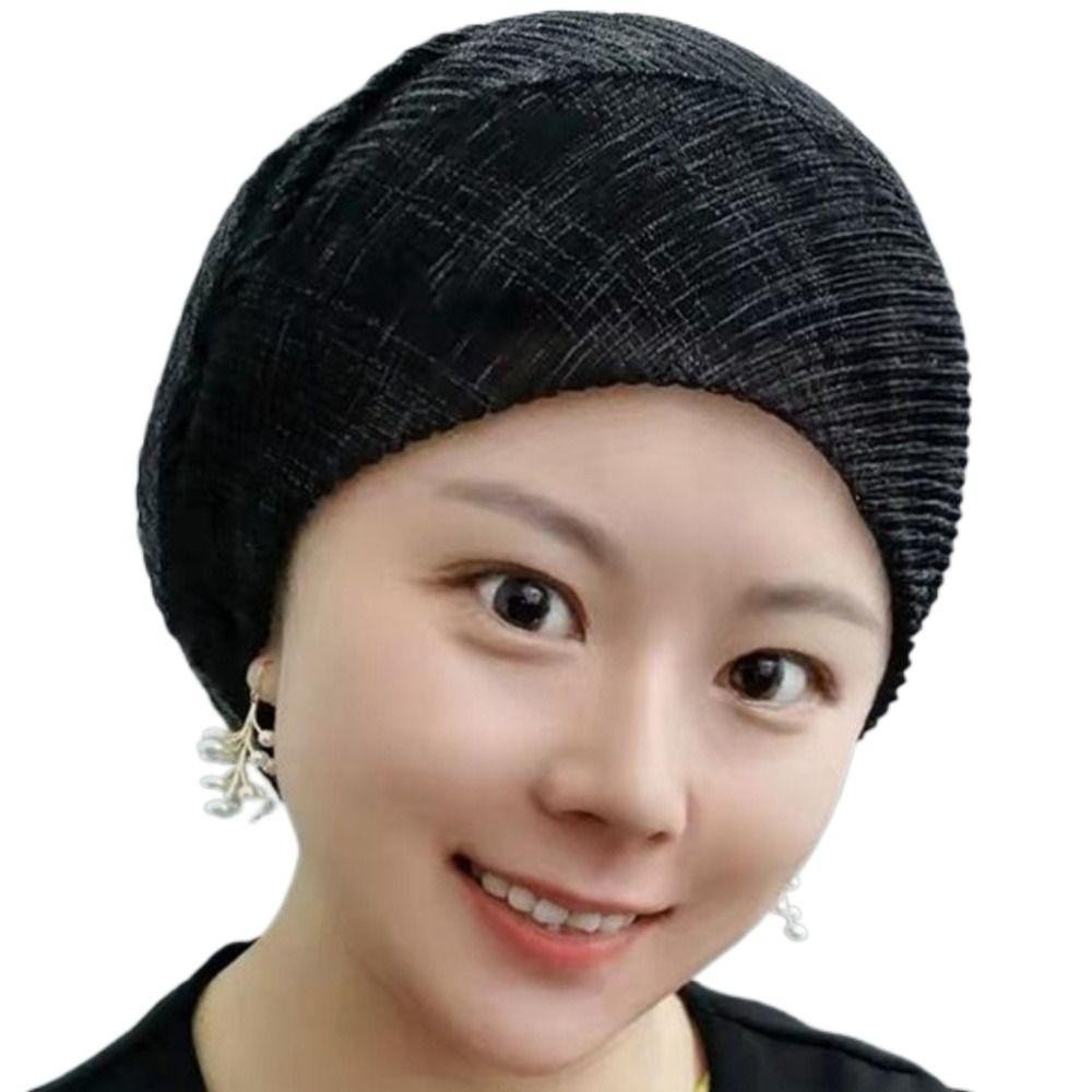 Lidyedat165 Turban หมวก, Breathable Elegant Headscarf, แฟชั่นลูกไม้ฤดูร้อนมุสลิม Head Wraps ผู้หญิง - รูปที่ 5