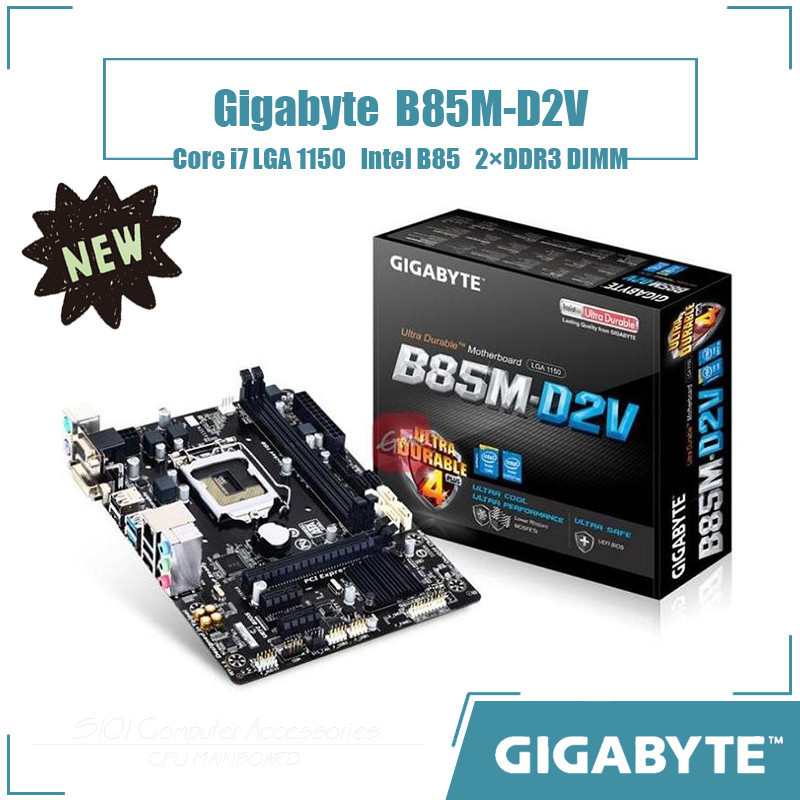 Gigabyte B85M-D2V เมนบอร์ด LGA1150 2xDDR3 DIMM ใช้ชิปเซ็ต Intel B85 Micro ATX 16GB