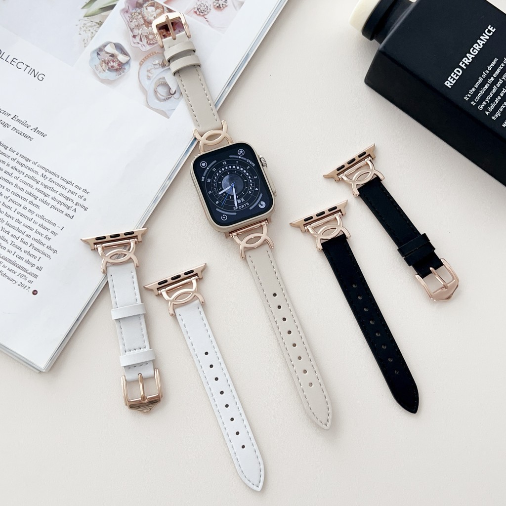 สายนาฬิกาข้อมือหนัง แฟชั่นฤดูร้อน สําหรับ Apple Watch 7 Iwatch 8th Generation SE Huaqiangbei