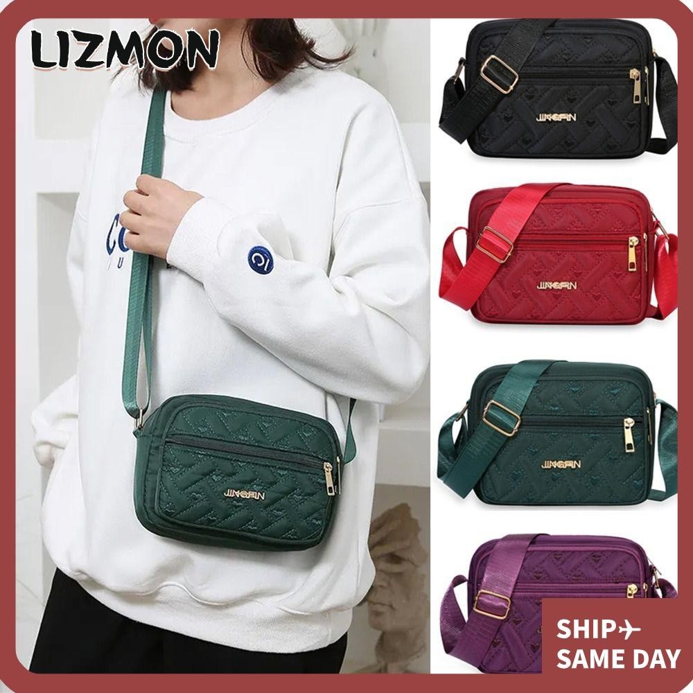 Lizmon กระเป๋าถือ กระเป๋าสะพายไหล่ ขนาดใหญ่ จุของได้เยอะ ปักลาย สวมใส่สบาย แฟชั่นสําหรับสตรี