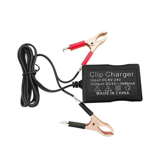 ตัวแปลง DC ที่ชาร์จ DC 5V สําหรับโทรศัพท์มือถือ มีลิปหนีบแบตเตอรี่