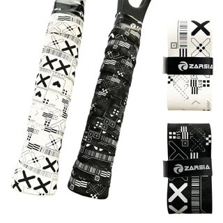 HOLIZZY ไม้แบดมินตัน Overgrips, Self-กาวพิมพ์เทนนิส Racquet Sweatband, อุปกรณ์กีฬา Shock Absorption สีดําสีขาวเทปจับลื่น