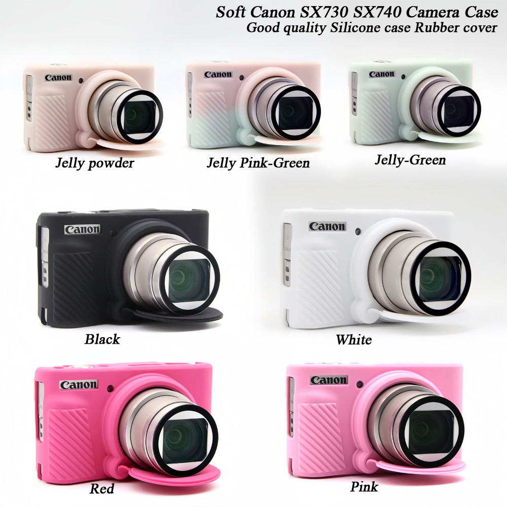Soft SX740 ซิลิโคนกระเป๋ากล้องผิวสําหรับ Canon PowerShot SX730 SX740 SX740HS ยางกล้องฝาครอบผิว