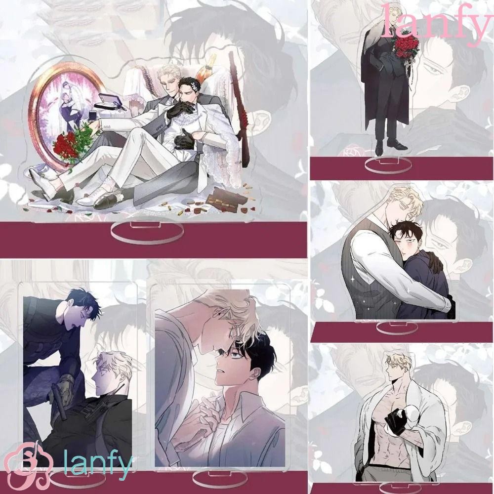 Lanfy BL สแตนดี้อะคริลิค ลายการ์ตูนอนิเมะ Manwha BL Champagne and Roses สไตล์เกาหลี 16 ซม.