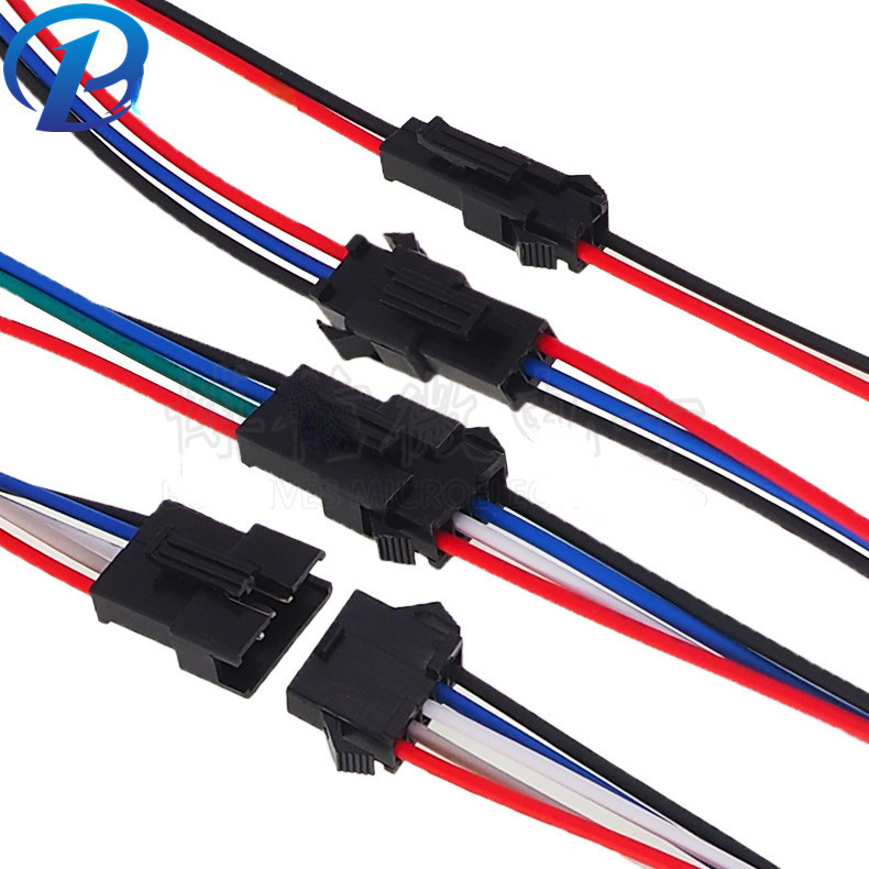 Sm - 2p ขั้วสายไฟ Male Female ปลั๊กคู่ สายไฟอิเล็กทรอนิกส์ 1007-22#空中对接线 ลวดด้านนอก เส้นผ่าศูนย์กลาง 1.7 มม. 100/150/200 มม.